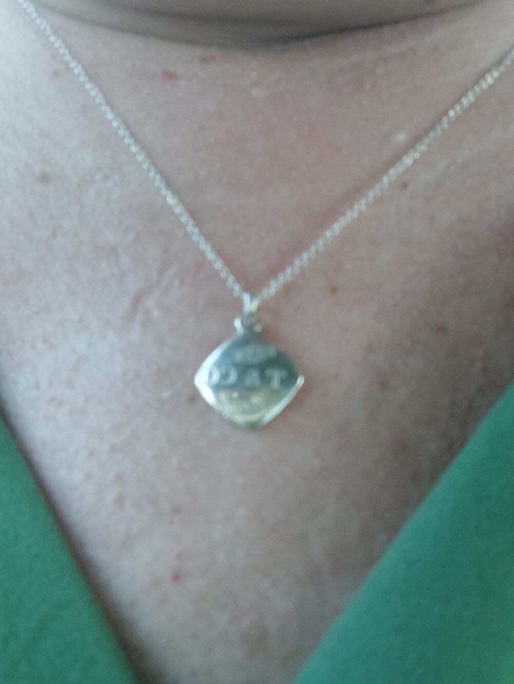 Tiffany & Co 1837 Sterling Silver Cushion Square Pendant Chain Necklace 16" - Picture 1 of 4